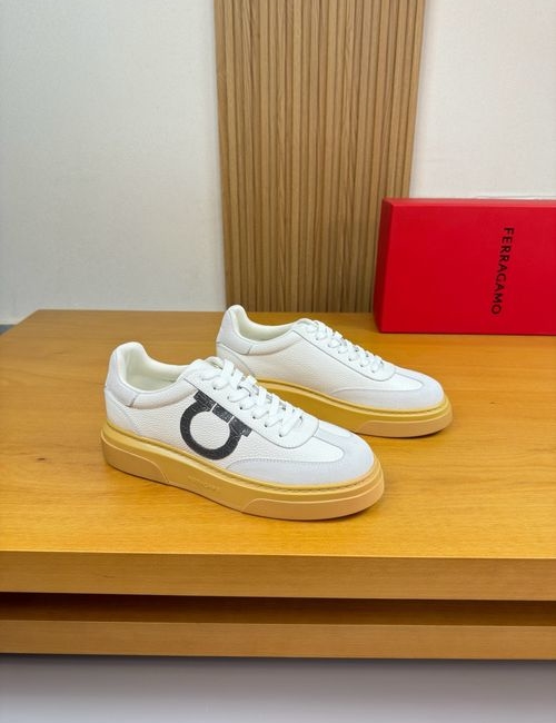 Ferragamo Casual Sneakers Premium Leather Upper Lining TPU Sole