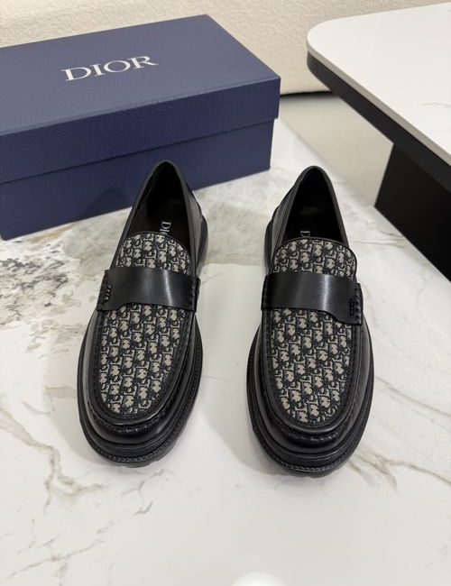 Christian Dior CD Gancio Buckle Leather Loafers