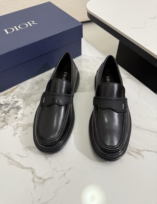 Christian Dior CD Gancio Buckle Leather Loafers