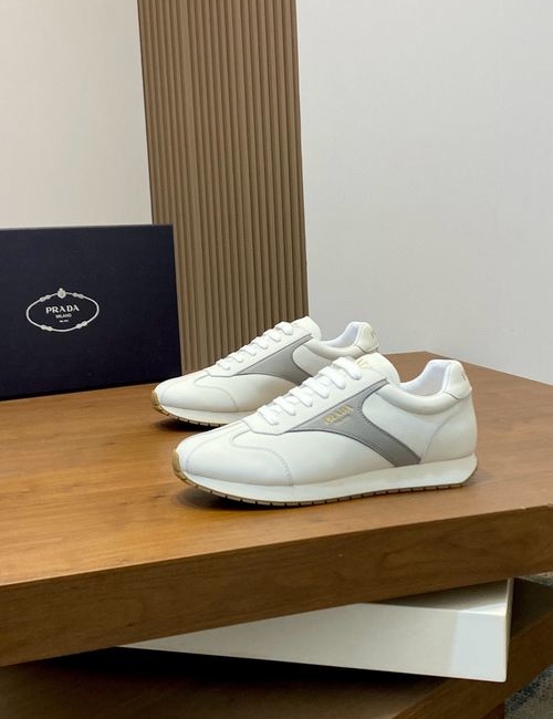 Prada Stitched Geometric Pattern Casual Sneakers