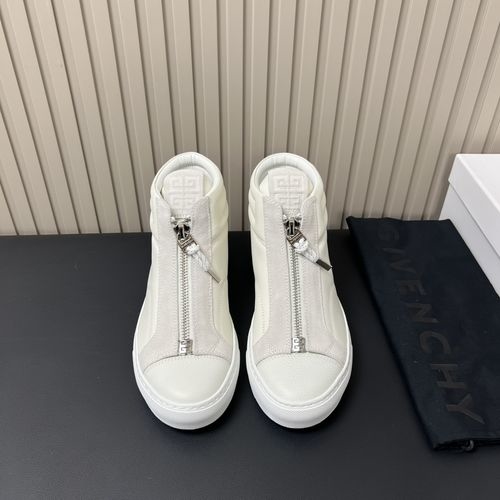 Givenchy Mid-top Leather Sneakers With Logo Tongue