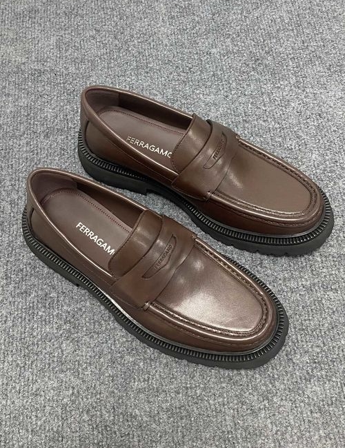 Ferragamo Cowhide Business Formal Leather Shoes