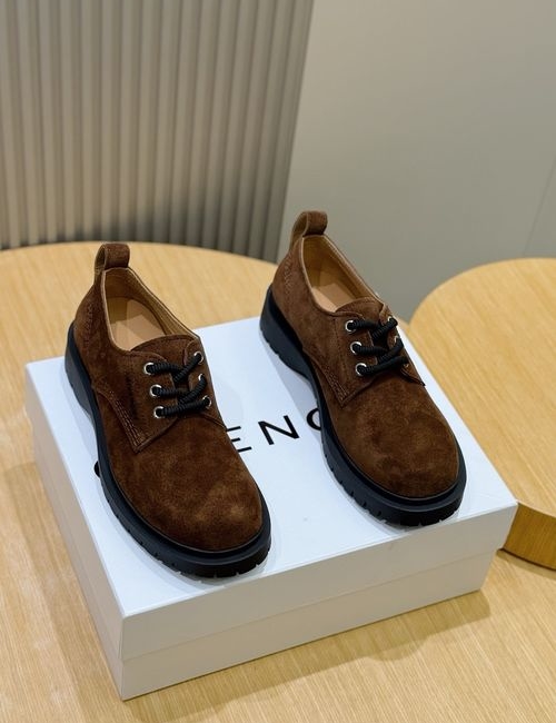 Givenchy Brushed Cowhide Derby Shoes With Logo