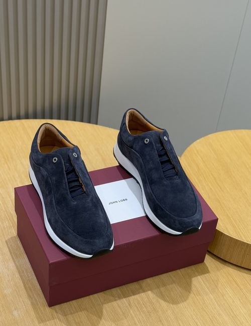 John Lobb Derby Business Shoes Top Layer Cowhide Leather Sole