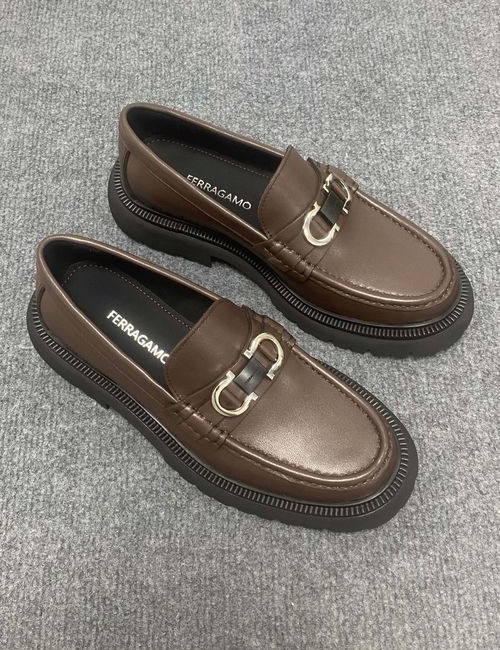 Ferragamo Cowhide Business Formal Leather Shoes