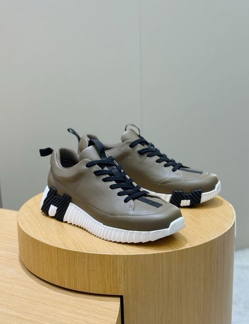 Hermes Bouning Suede Calfskin Sneakers With Extra Laces