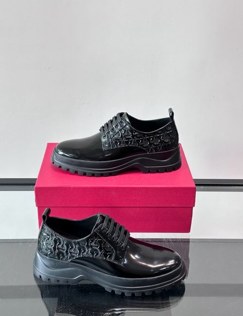Ferragamo Genuine Leather Dress Shoes With Non-slip Soles
