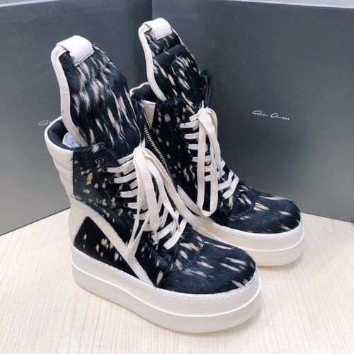 Rick Owens Horsehair Thick Sole Casual Sneakers