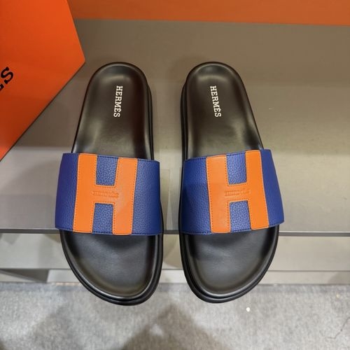 Hermes Oran Leather H Slides