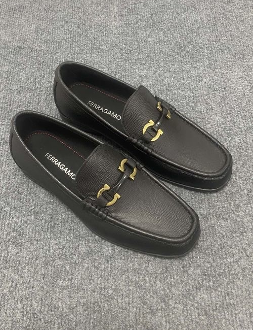Ferragamo Genuine Leather Dress Shoes Flexible Rubber Sole