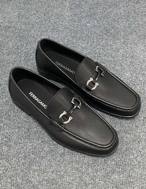 Ferragamo Genuine Leather Dress Shoes Flexible Rubber Sole