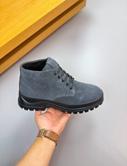 Ferragamo Suede Leather Wool Lined High-top Shoes