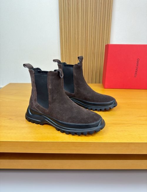 Ferragamo Suede Cowhide High-top Shoes