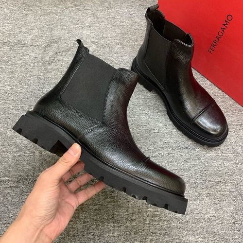 Ferragamo High-top Boots With Cowhide Upper