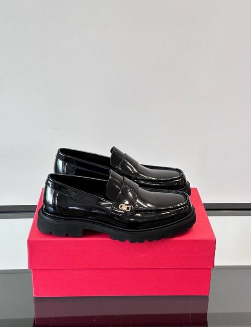 Ferragamo Genuine Leather Dress Shoes With Non-slip Soles