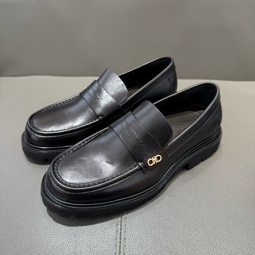 Ferragamo College Style Cowhide Loafers