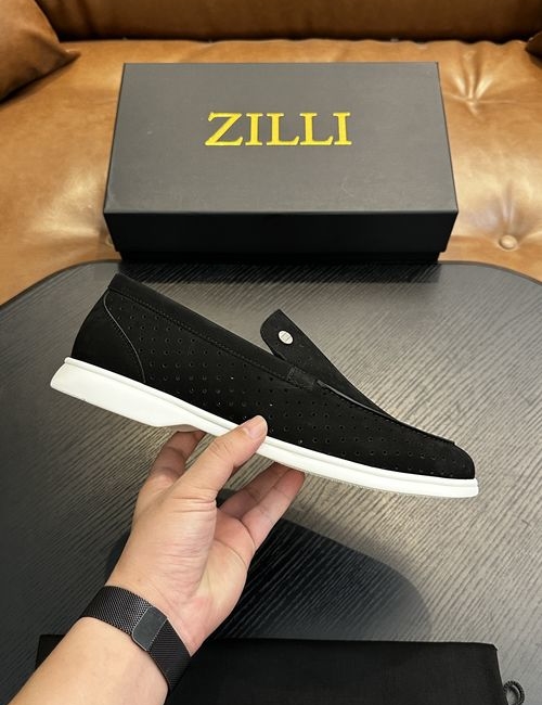 Zilli Grained Calfskin Handmade Casual Shoes
