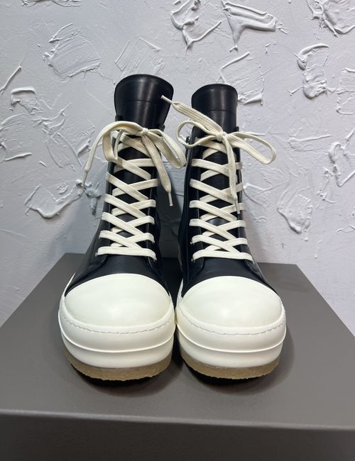 Rick Owens Leather Lace-up High-top Ankle Boots