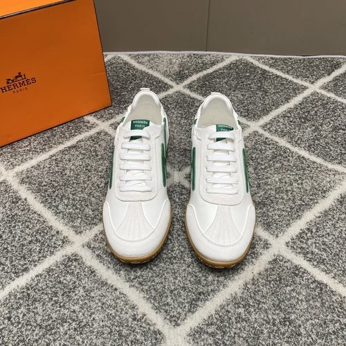 Hermes Casual Sneakers With Leather Mesh
