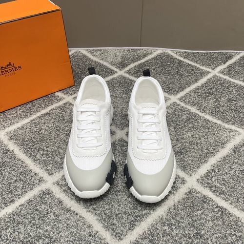 Hermes Casual Sneakers With Leather Mesh
