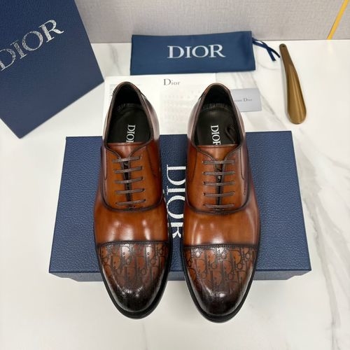 Christian Dior CD Cowhide Spliced Oxford Dress Shoes