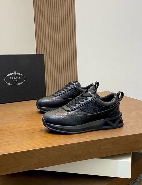 Prada Leather Paneled Logo Detailed Sneakers