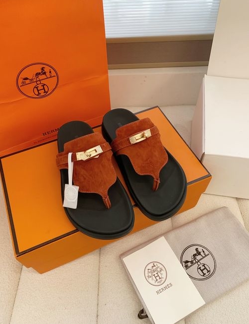 Hermes Chypre Slippers With Comfortable Soft Insole