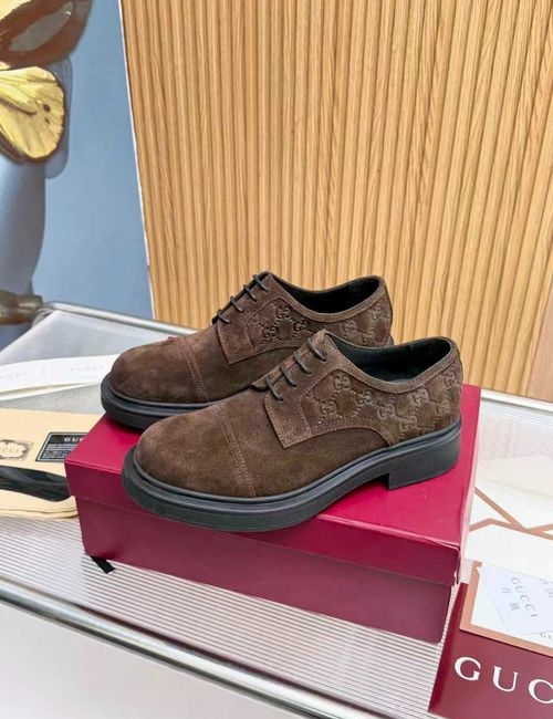 Gucci Lace-Up Leather Shoes With Thick Soles