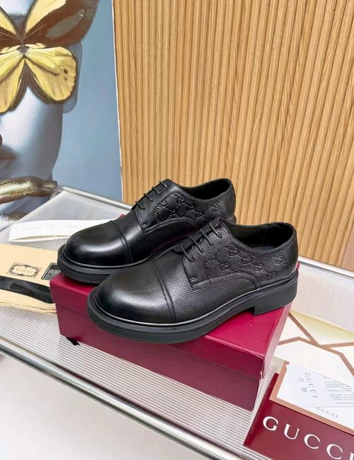 Gucci Lace-Up Leather Shoes With Thick Soles