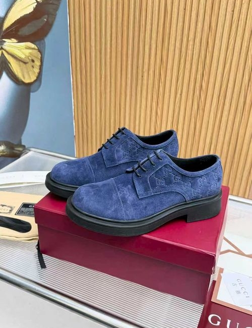 Gucci Lace-Up Leather Shoes With Thick Soles