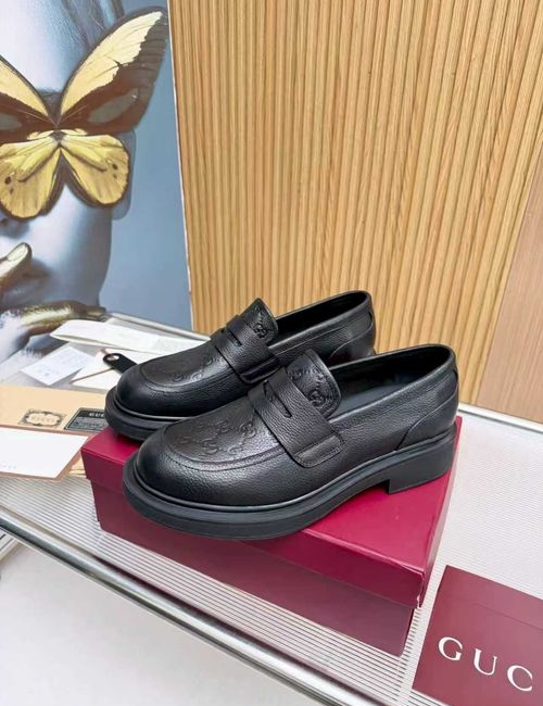 Gucci Lace-Up Leather Shoes With Thick Soles