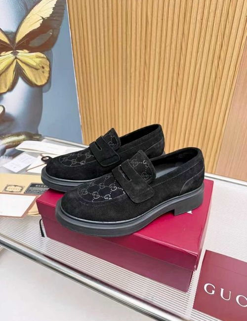 Gucci Lace-Up Leather Shoes With Thick Soles