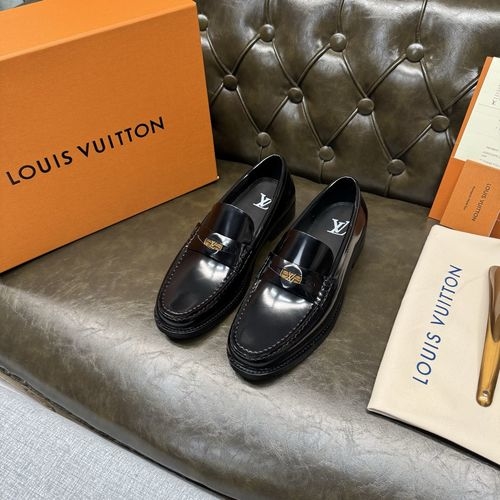 Louis Vuitton LV Black Patent Leather Sole Shoes