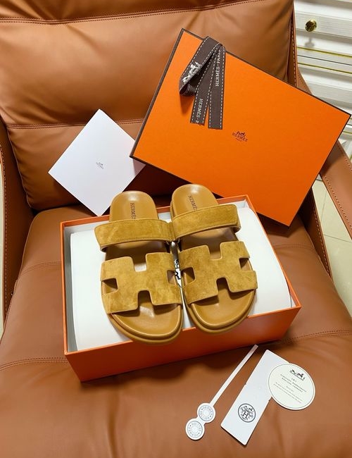 Hermes Chypre Slippers With Comfortable Soft Insole