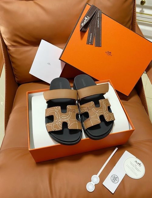 Hermes Chypre Slippers With Comfortable Soft Insole