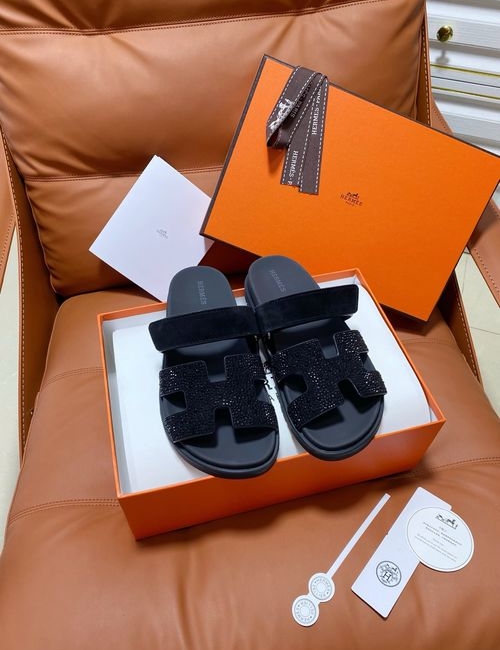Hermes Chypre Slippers With Comfortable Soft Insole