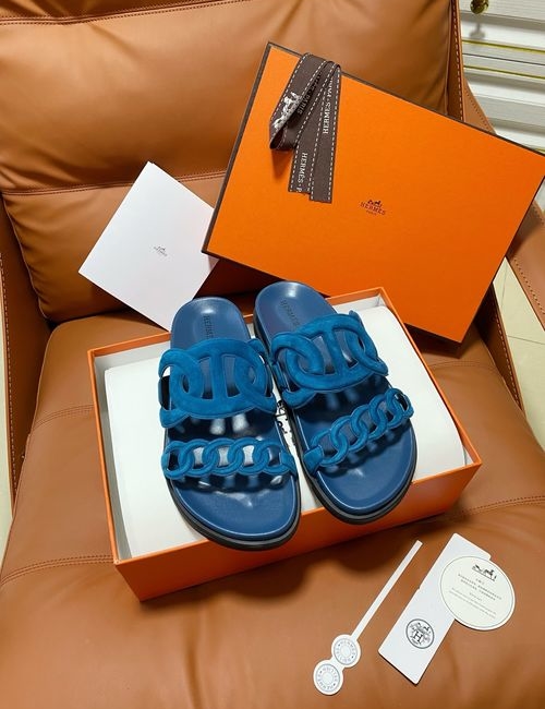 Hermes Chypre Slippers With Comfortable Soft Insole