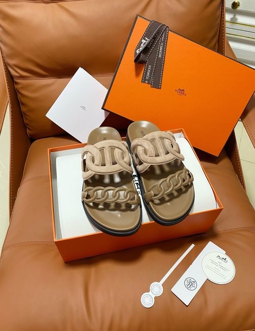 Hermes Chypre Slippers With Comfortable Soft Insole