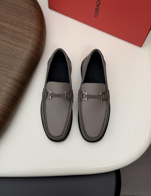 Ferragamo Driving Loafers With Slip-On Design And Box