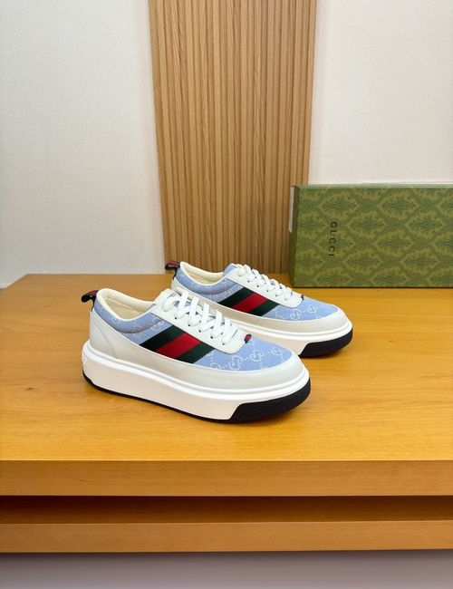 Gucci Casual Sneakers Nappa Leather Upper Canvas Lining TPU Rubber Sole