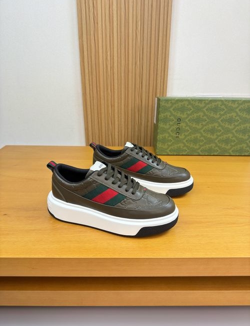 Gucci Premium Casual Sneakers Napa Leather Brand Webbing Upper