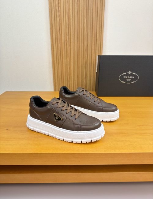 Prada Premium Casual Sneakers With Leather Upper