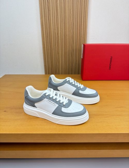 Ferragamo Casual Sneakers Premium Leather Upper Lining TPU Sole