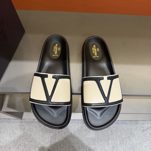 Valentino Metal Logo Flat Sandals