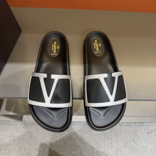 Valentino Metal Logo Flat Sandals