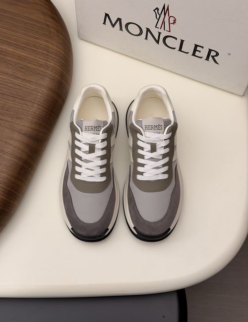 Moncler Matte Leather With Mesh Shoes