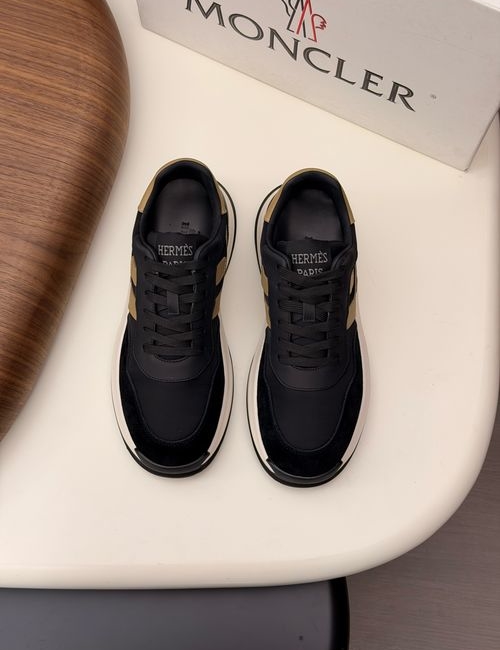 Moncler Matte Leather With Mesh Shoes