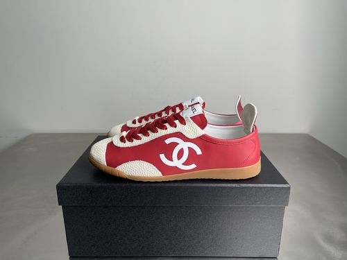 Chanel Calfskin Suede Lace-up Low-top Casual Shoes