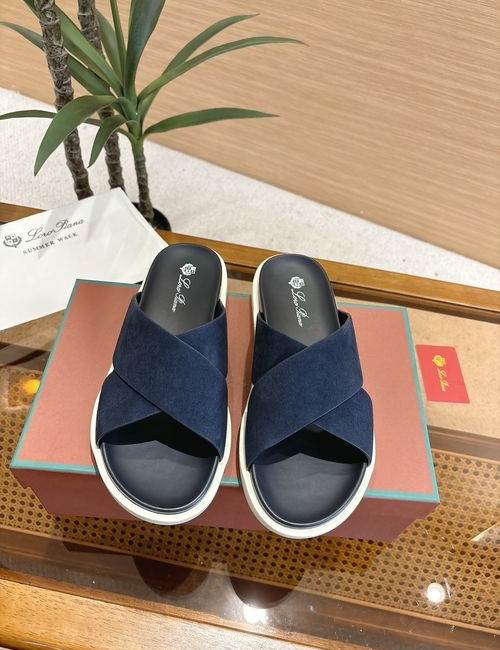 Loro Piana LP Summer Walk Crisscross Mules Leather Shoes