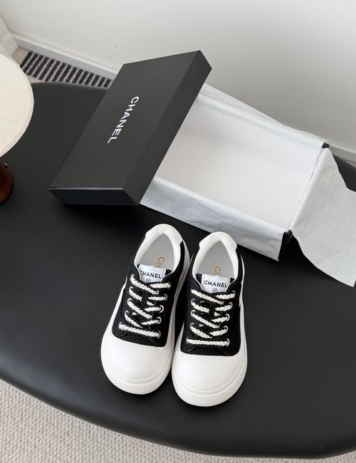 Chanel Color Block Leather Sneakers